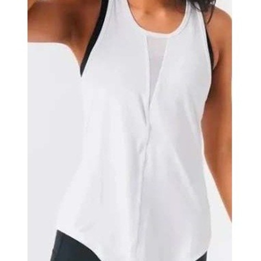 Zyia Active Effortless Mesh‎ Racerback Top Women's XXXL White Active Top Longer